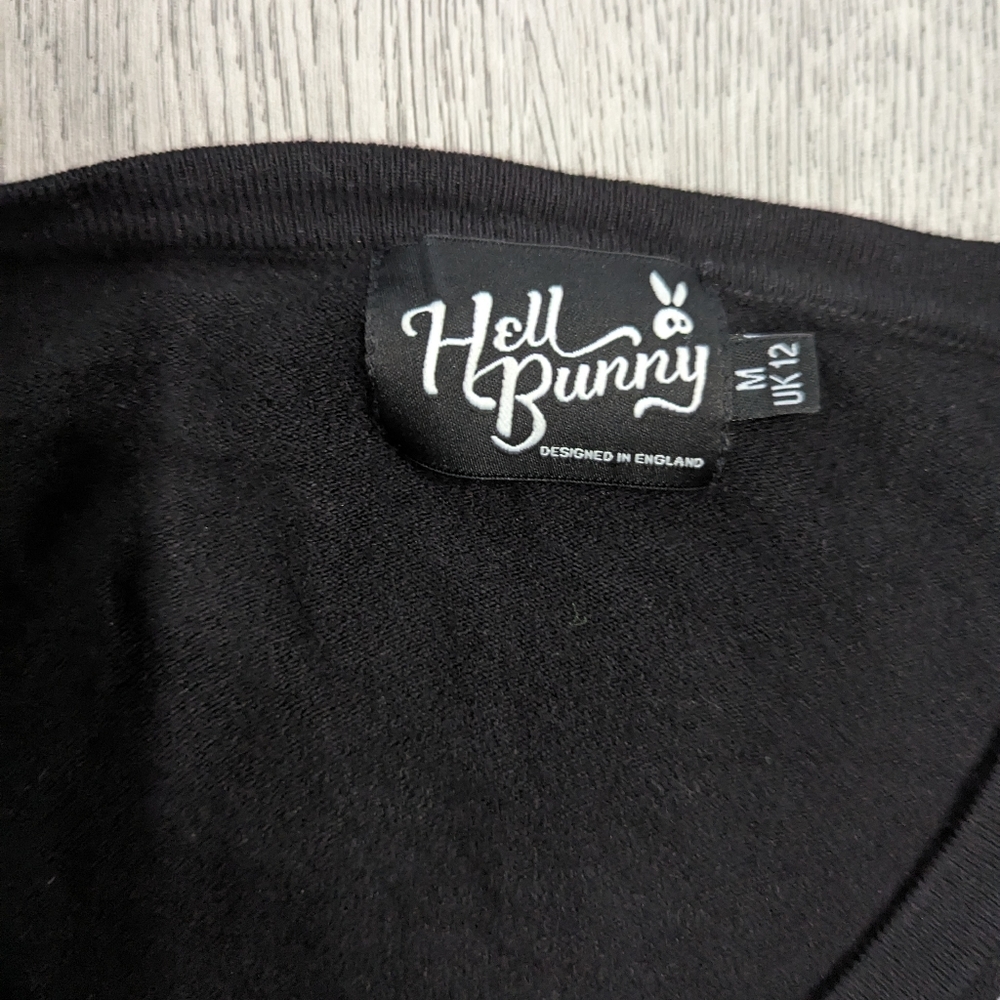 Hell Bunny Spider Web Cardigan Black Size Medium UK12 Goth Alt Retro - Picture 8 of 10